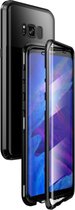 Voor Samsung Galaxy S8 magnetisch metalen frame dubbelzijdig gehard glazen hoesje (zwart)