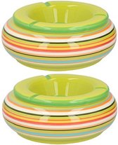 G. Wurm - Cendrier Storm - 2x pièces - Céramique vert/multicolore 17 x 8 cm