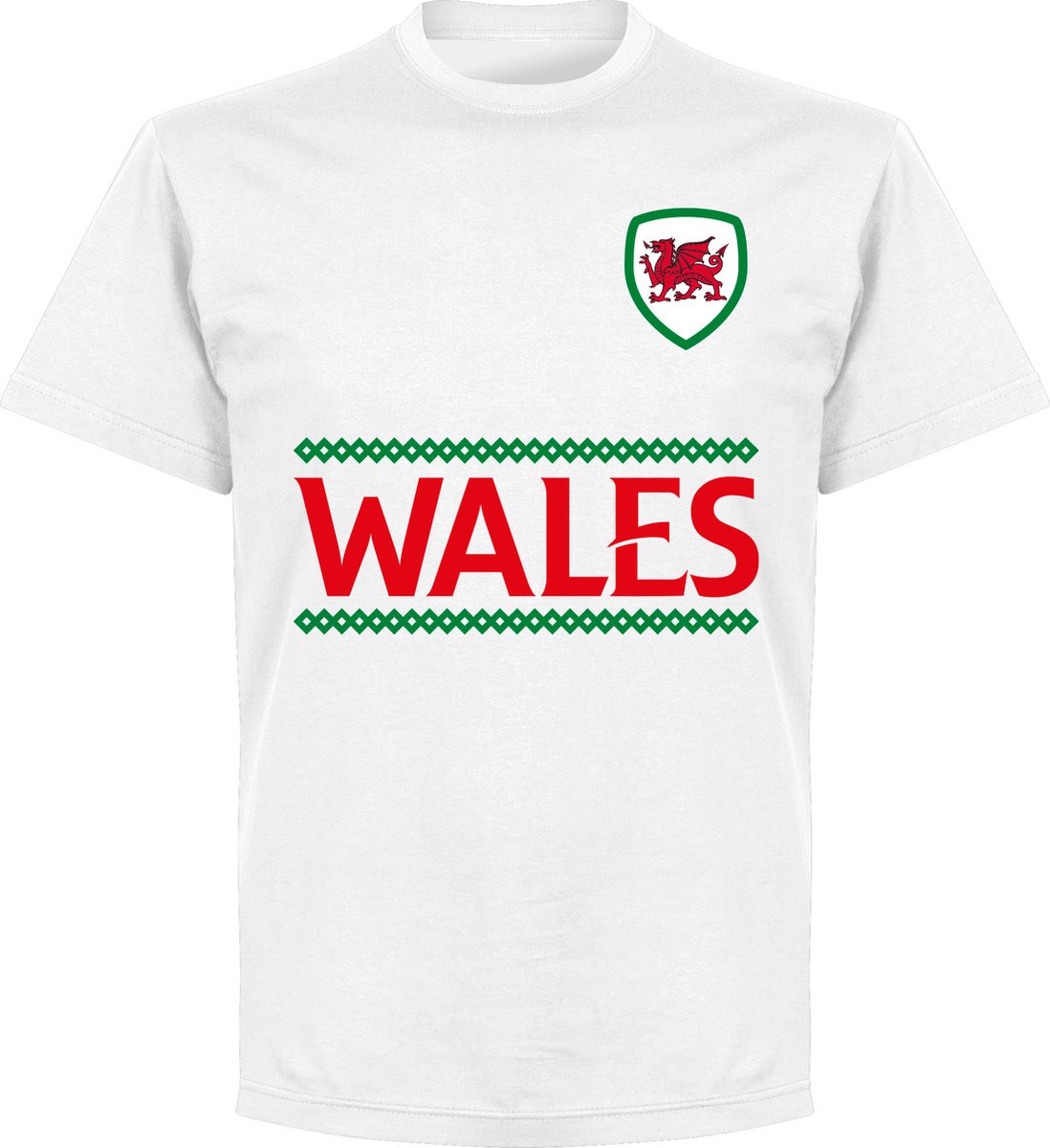 Wales Reliëf Team T-Shirt - Wit - Kinderen - 104
