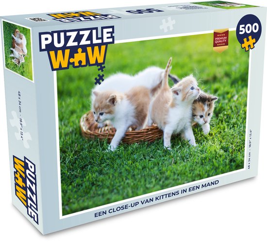 Puzzle Un gros plan de chatons dans un panier - Puzzle - Puzzle 500 pièces