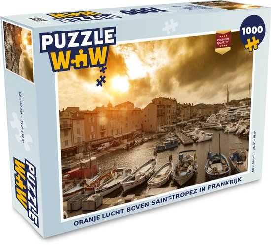 Puzzle Ciel Oranje sur Saint-Tropez en France - Puzzle - Puzzle 1000 pièces adultes - Saint-Tropez cadeaux - Saint-Tropez pour les grands enfants