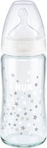 NUK Bouteille en Verres First Choice ⁺ , 240 ml, 0-6 m, blanc