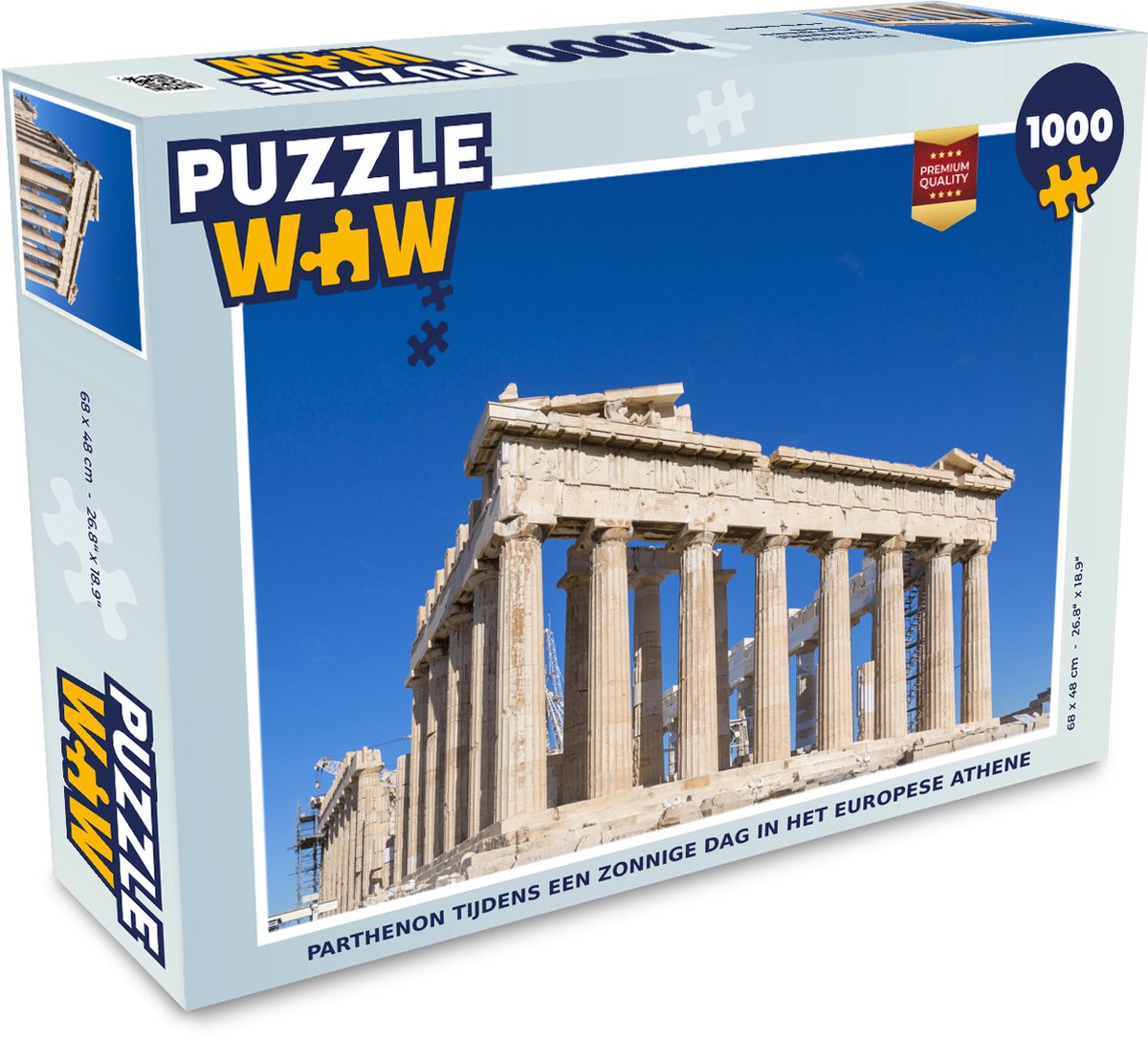 Puzzel Parthenon tijdens een zonnige dag in het Europese Athene - Legpuzzel - Puzzel 1000 stukjes volwassenen