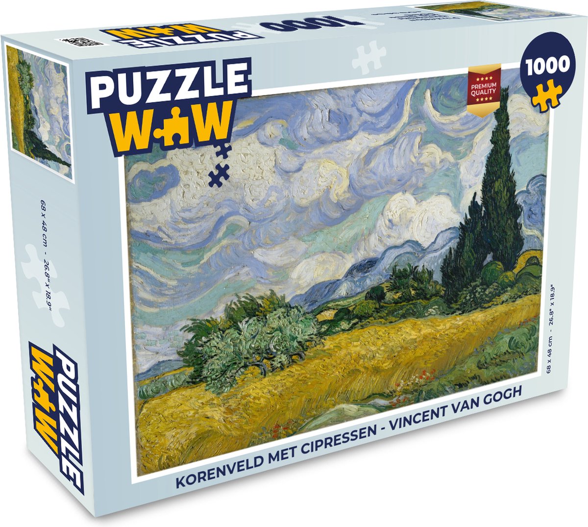 Puzzel Korenveld met cipressen - Vincent van Gogh - Legpuzzel - Puzzel 1000 stukjes volwassenen