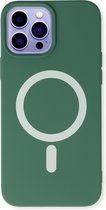 Casemania Hoesje Geschikt voor Apple iPhone 14 Pro Max Groen - Magnetische Siliconen Back Cover