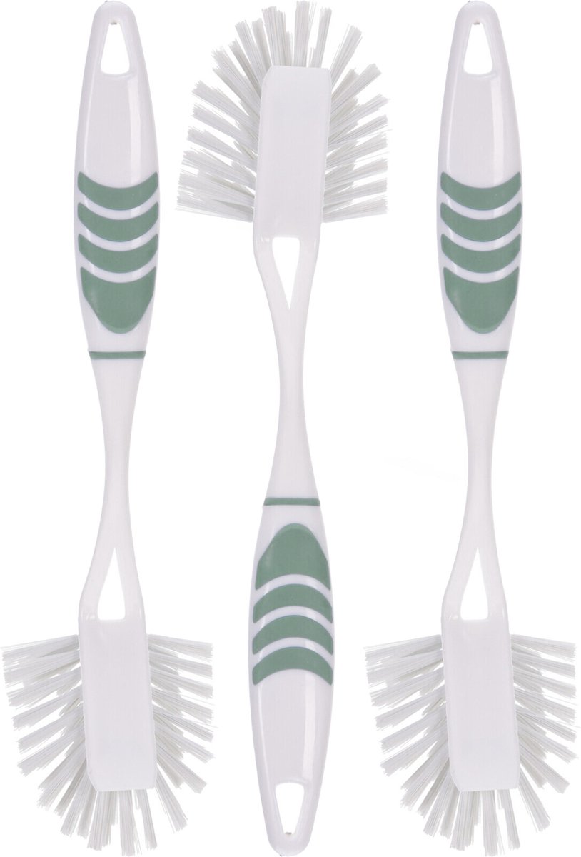 Goedkoopste Afwasborstel met ophang lus - 3x stuks - groen - 29 cm