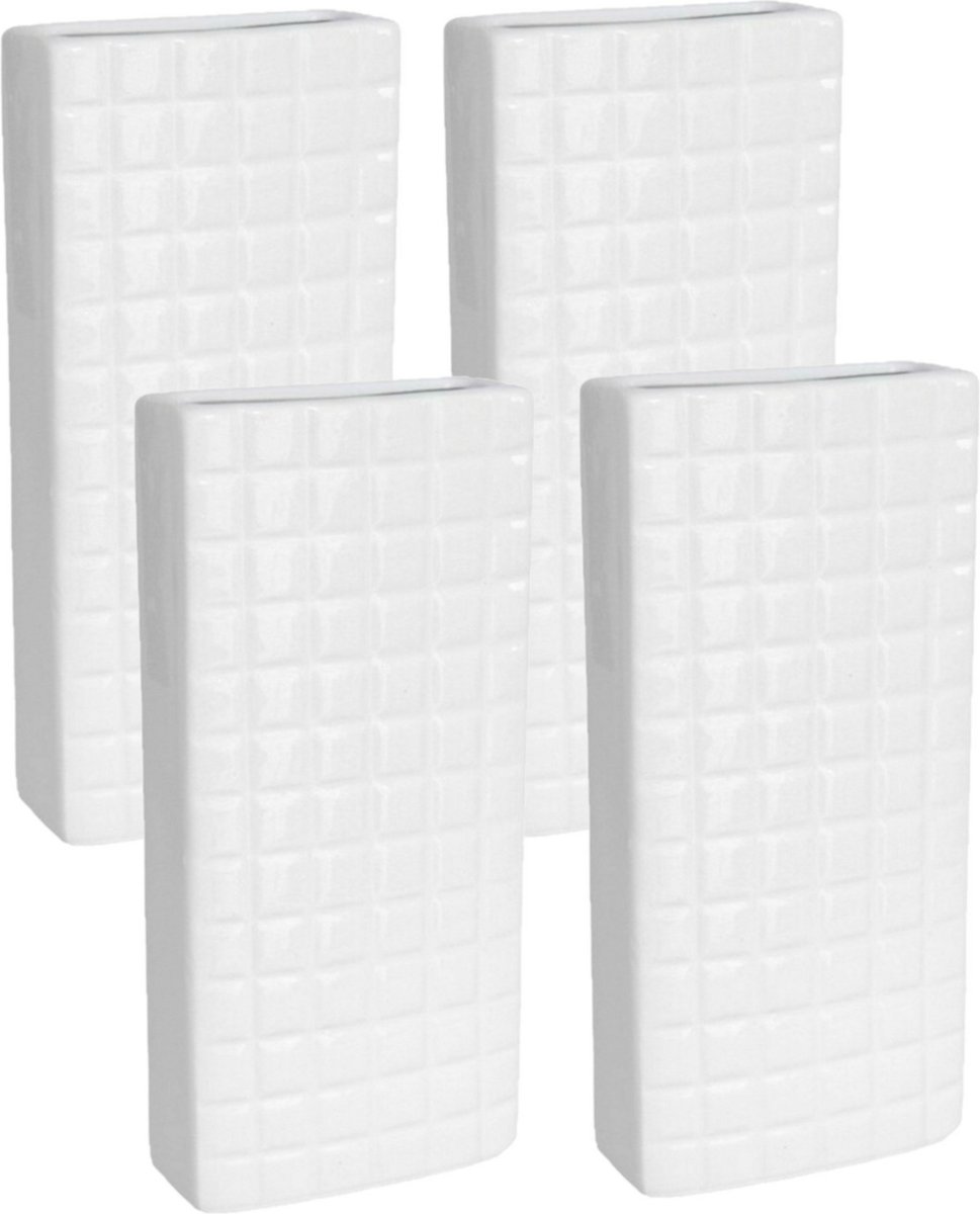 Luchtbevochtigers - 4 stuks - wit - aardewerk - 8 x 20 cm