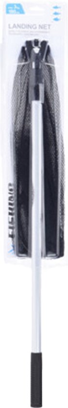 Épuisette/épuisette - pliable - noir/blanc 180cm - avec canne à pêche 38cm