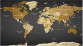 Fotobehangkoning - Behang - Vliesbehang - Fotobehang XXL - World Map: Modern Geography II - Moderne Wereldkaart - 500 x 280 cm