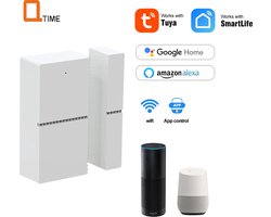 Q-time – Slimme Wifi -Deur/Raamsensor – Magneet Schakelaar – beveiliging – deur sensor – raam sensor – wireless – Geen Hub nodig – Stand alone – Draadloos – Alarm systeem – werkt met Tuya, Amazon alexa, Google Enz.
