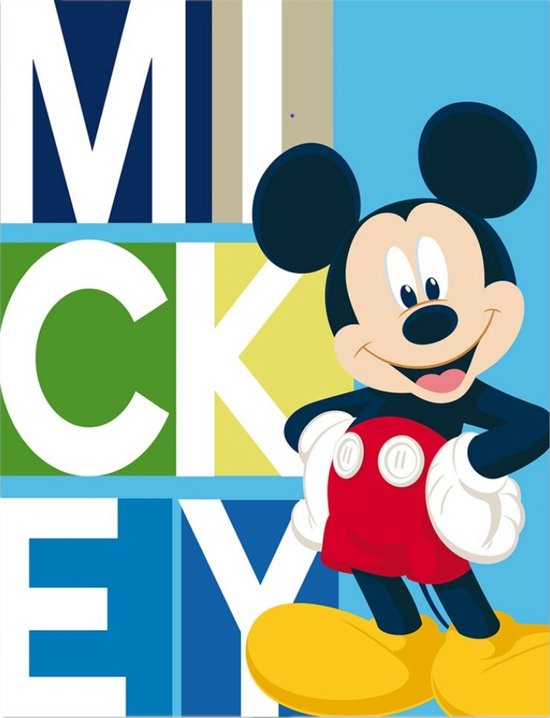 Mickey Mouse fleece plaid - 140 x 100 cm. - Disney deken - blauw