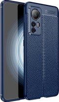 Mobigear Hoesje geschikt voor Xiaomi 12T Telefoonhoesje Flexibel TPU | Mobigear Luxury Backcover | 12T Case | Back Cover - Blauw