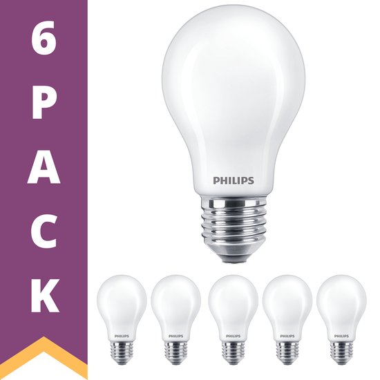 toren hoop nemen Philips LED Lampen E27 - Mat - 4-40W - Warm Wit Licht - 6 stuks | bol.com