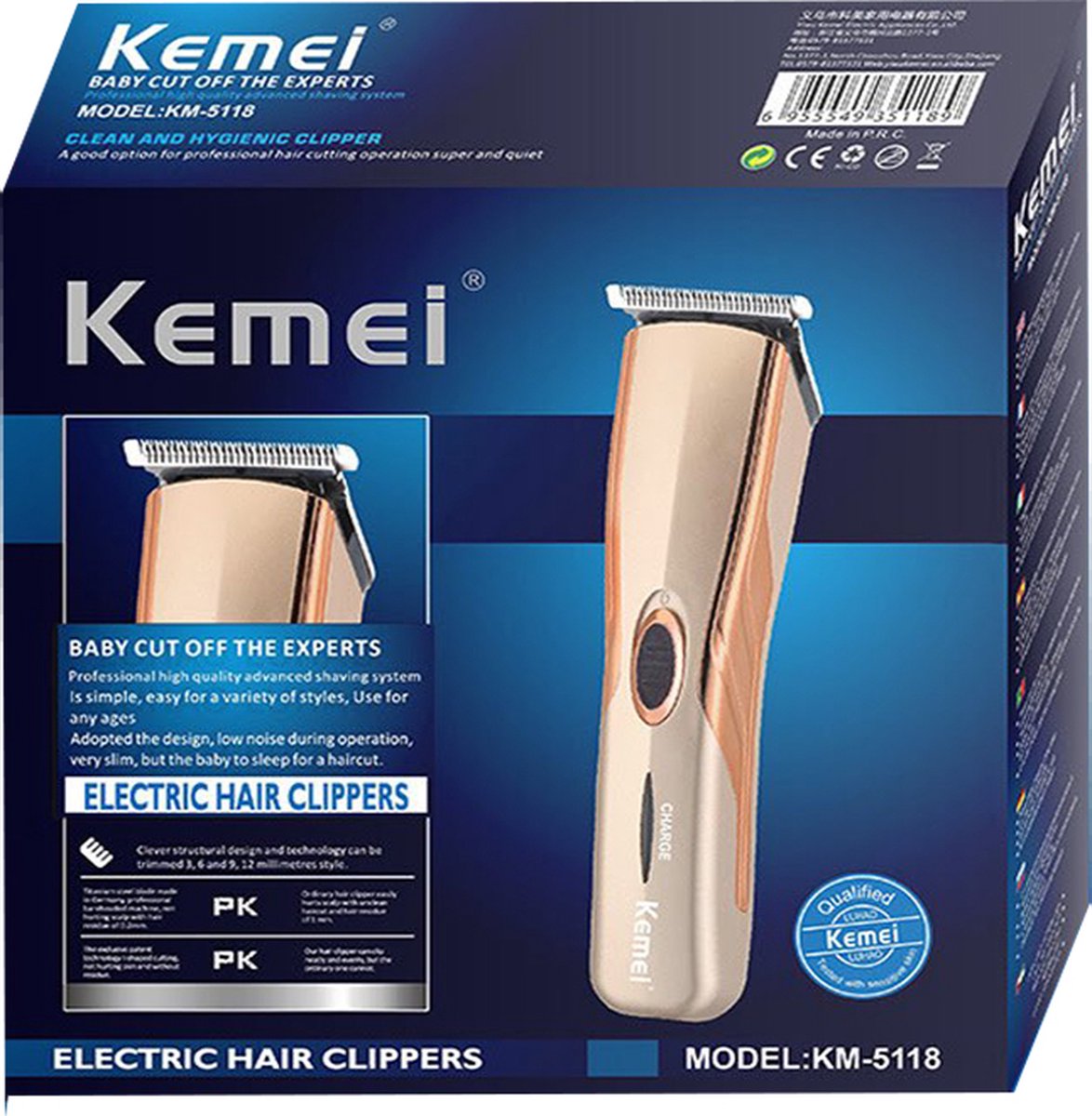Kemei Elektrische Haar & Baard Trimmer - KM-5118