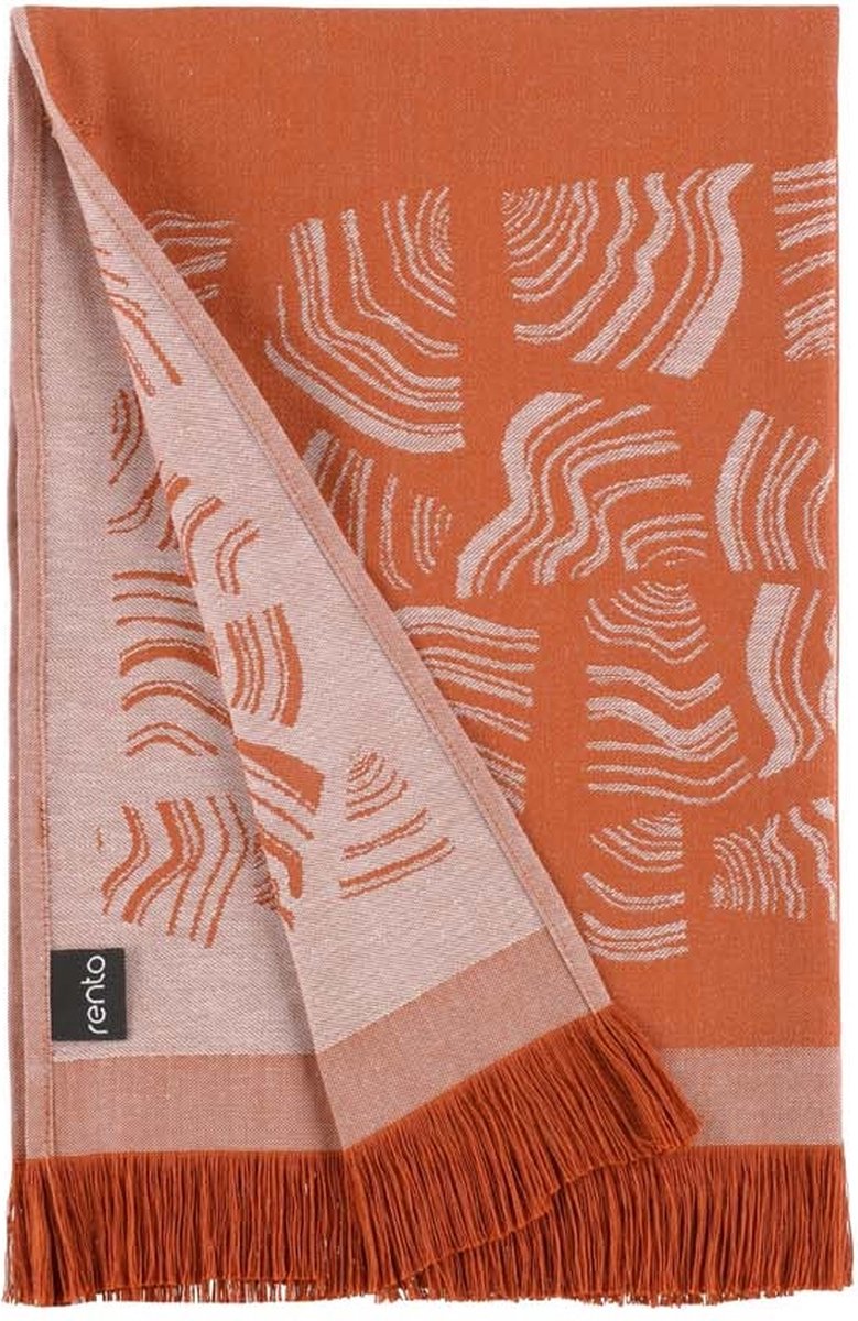 Goedkoopste Rento Pino Sauna Handdoek oranje/bruin - 50x70 cm