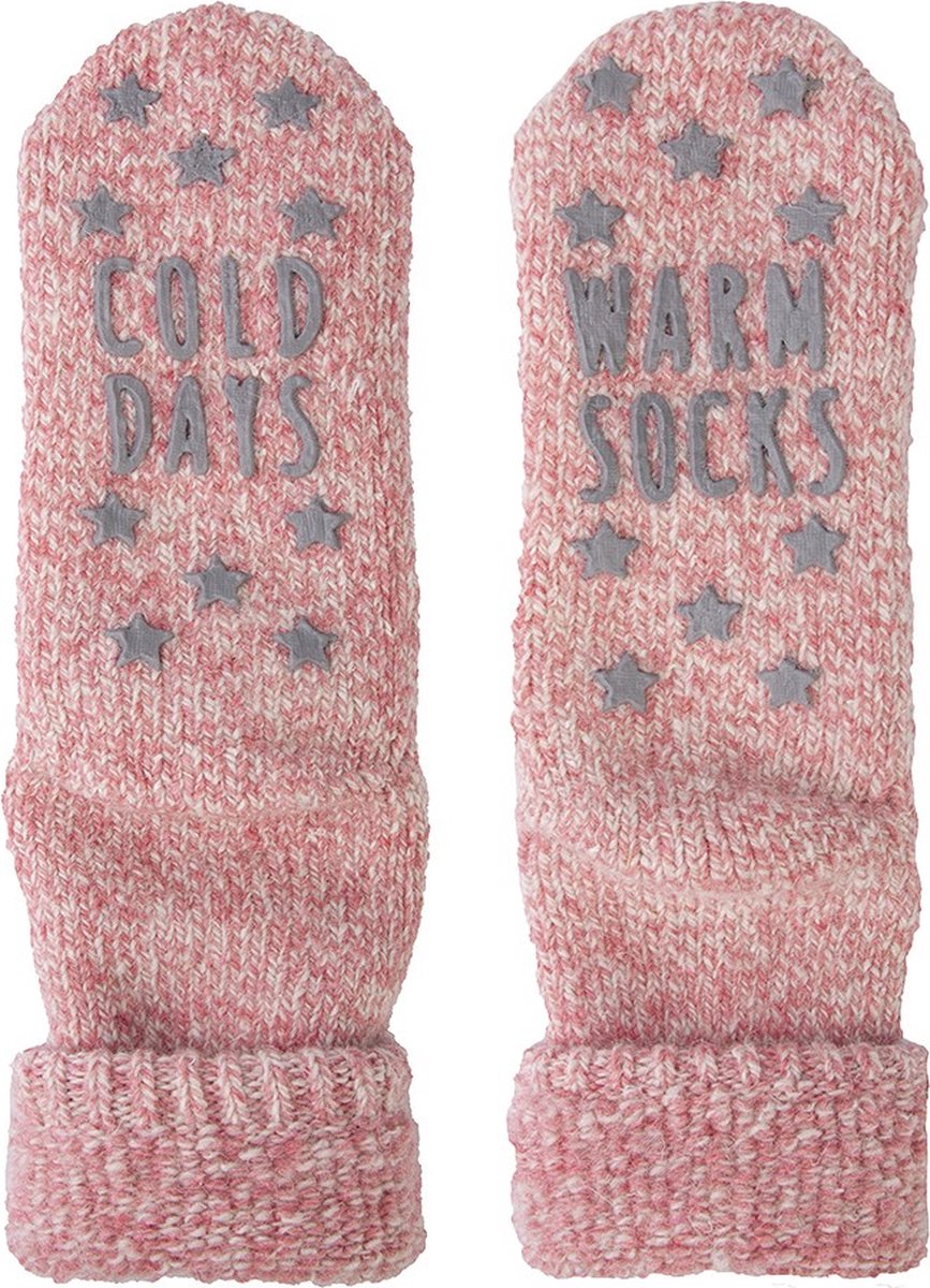 BASSET Homesocks with ABS wol maat 35-38 Roze