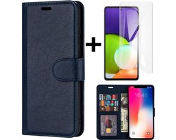 Hoesje Geschikt voor Samsung M21 (M30S) hoesje/Book case/Portemonnee Book case kaarthouder en magneetflipje/kleur Blauw + Gratis screenprotector