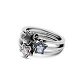 Melano Twisted Shooting Star Ringen Set - Zilverkleurig - Dames - Maat 50