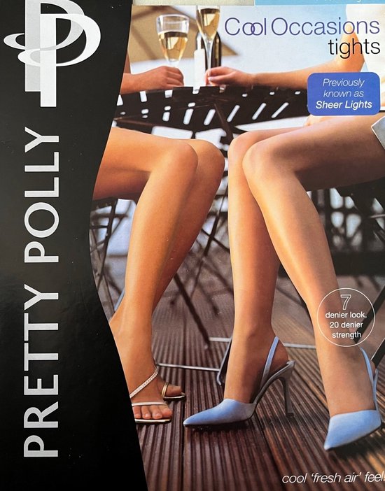 Pretty Polly Panty - Panty - Zomer Panty - Onzichtbaar Teenstuk - Katoenen Kruisje - 7 Den. - Small - Barely Black