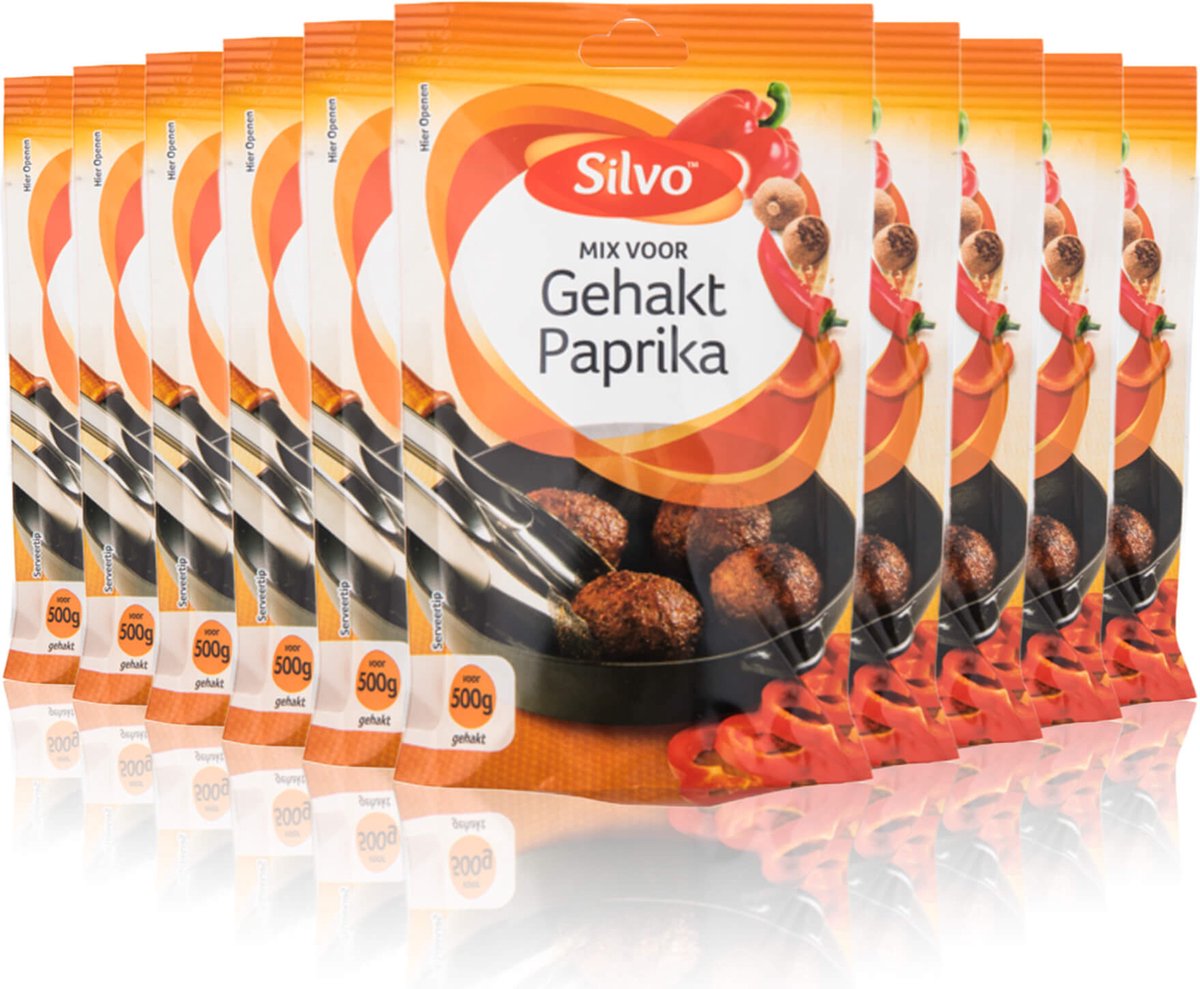 Silvo paprika gehaktkruiden mix - 10 x 40 gram - kruidenmix voor gehakt
