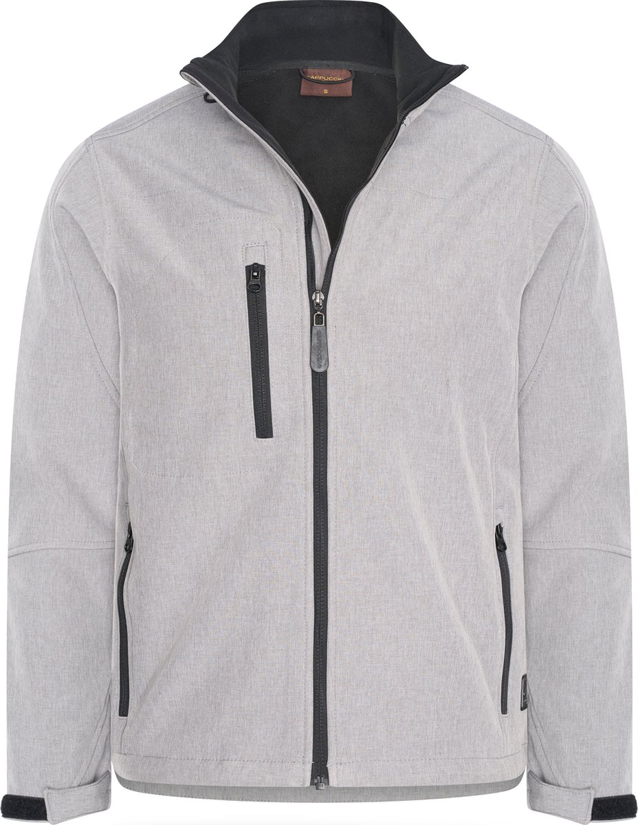 Cappuccino Italia Heren Outdoorjas Softshell Zip Jacket Grijs