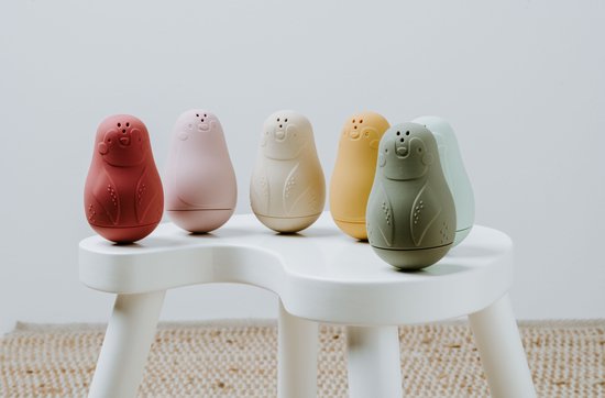Baby's Only Spuitfiguur pinguïns - Baby badspeelgoed - Stone Red/Oud Roze - Siliconen speelgoed - Baby cadeau van Baby's Only — afbeelding 5