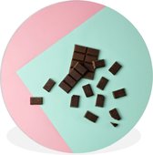 Tablette de chocolat cassée Assiette en plastique cercle mural ⌀ 150 cm XXL / Groot format!