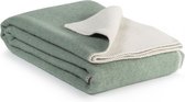 MoST - Cool Mint - 2-persoons omkeerbare bed deken - Nieuw-Zeelandse wol - 220 x 200 cm - mintgroen-wit