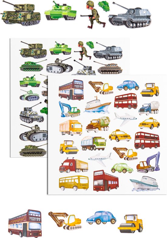 122 Stuks Klassieke Autostickers - Vintage Racewagen Stickers - Vinyl - Waterdicht - 5-8 Cm - Voor Auto, Laptop, Koffer, Skateboard