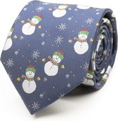 Kerststropdas sneeuwpop blauw polyester - Kerst - Stropdas