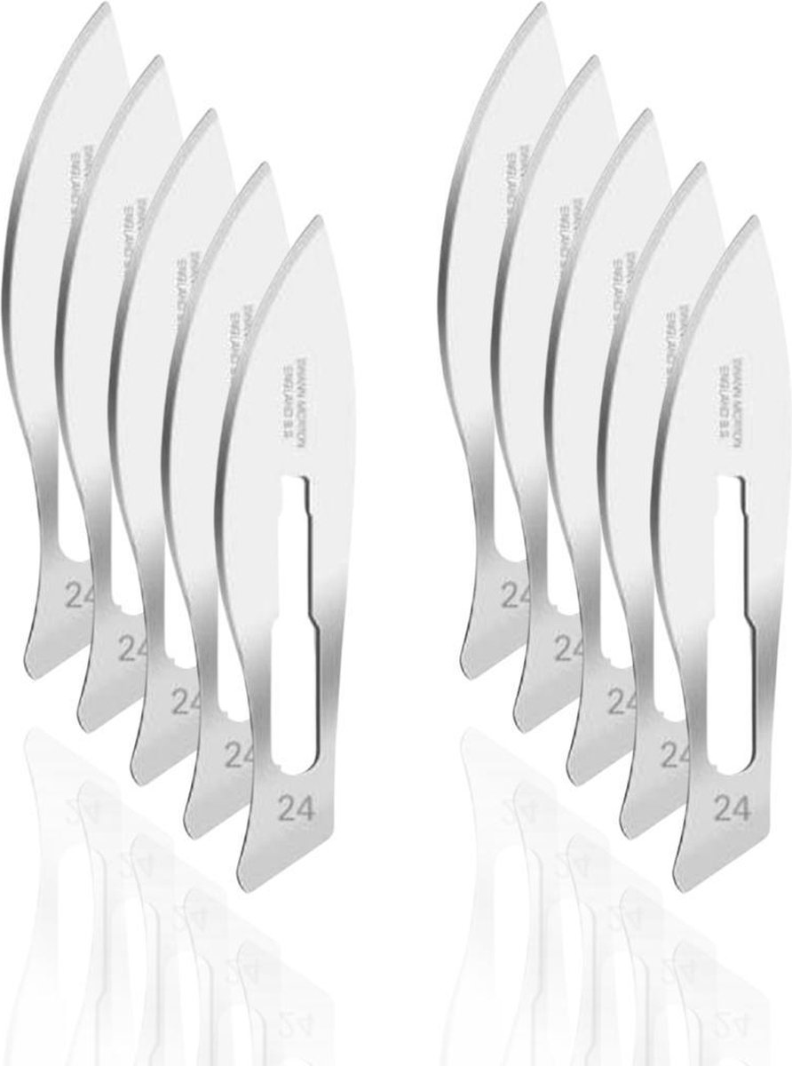 Swann Morton - Blue - Scalpel Mesjes - Niet Steriel - Scalpel / Bistouri Mesjes - Maat 24 - 10 Stuks