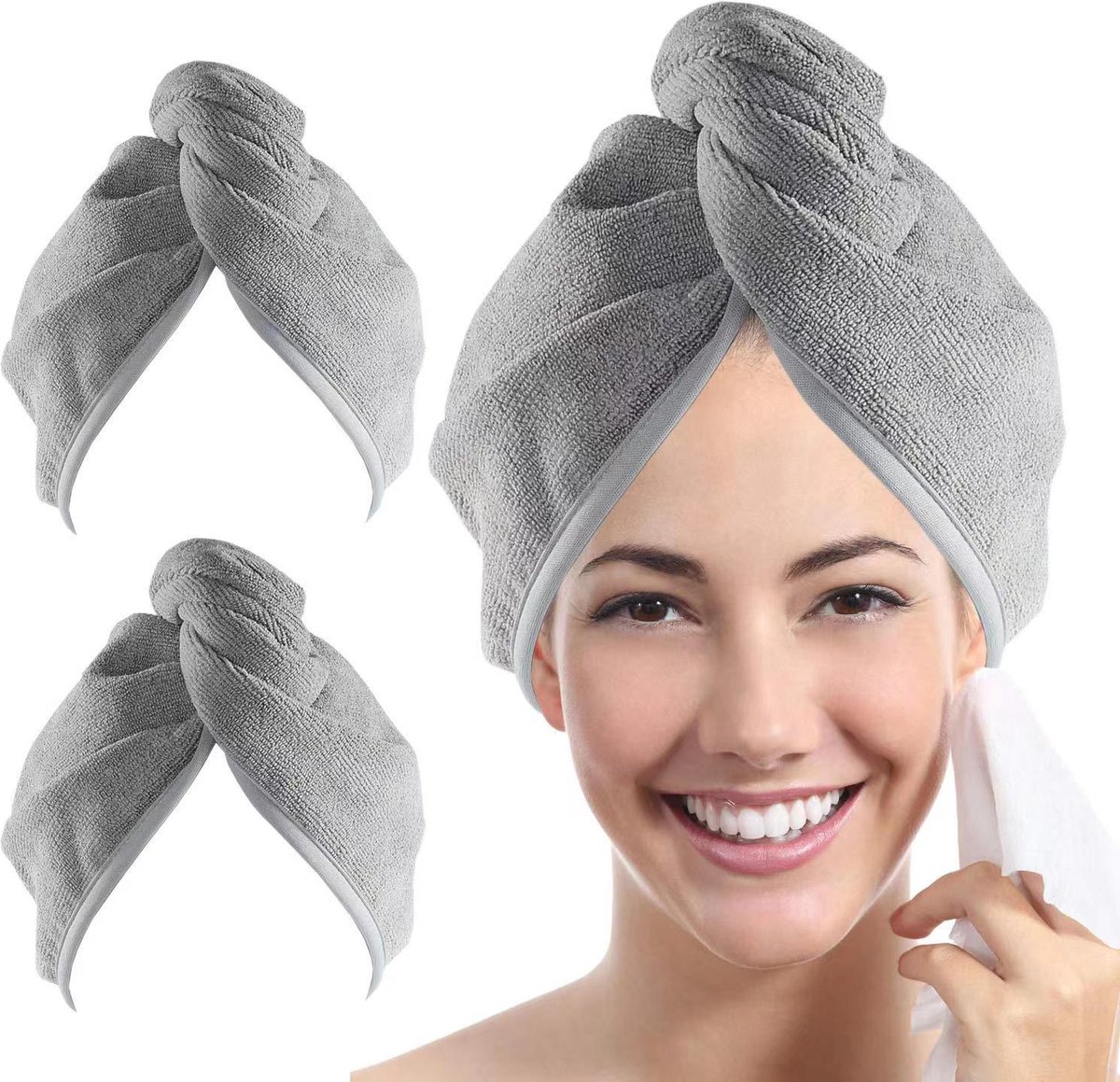BOTC Sneldrogende Microvezel Haarhanddoek - 2 stuk Hair Towel - Haar Handdoek voor Alle Haartypes - Hair Towel - Haarhanddoek Microvezel - Hoofdhanddoek - Snel Drogend