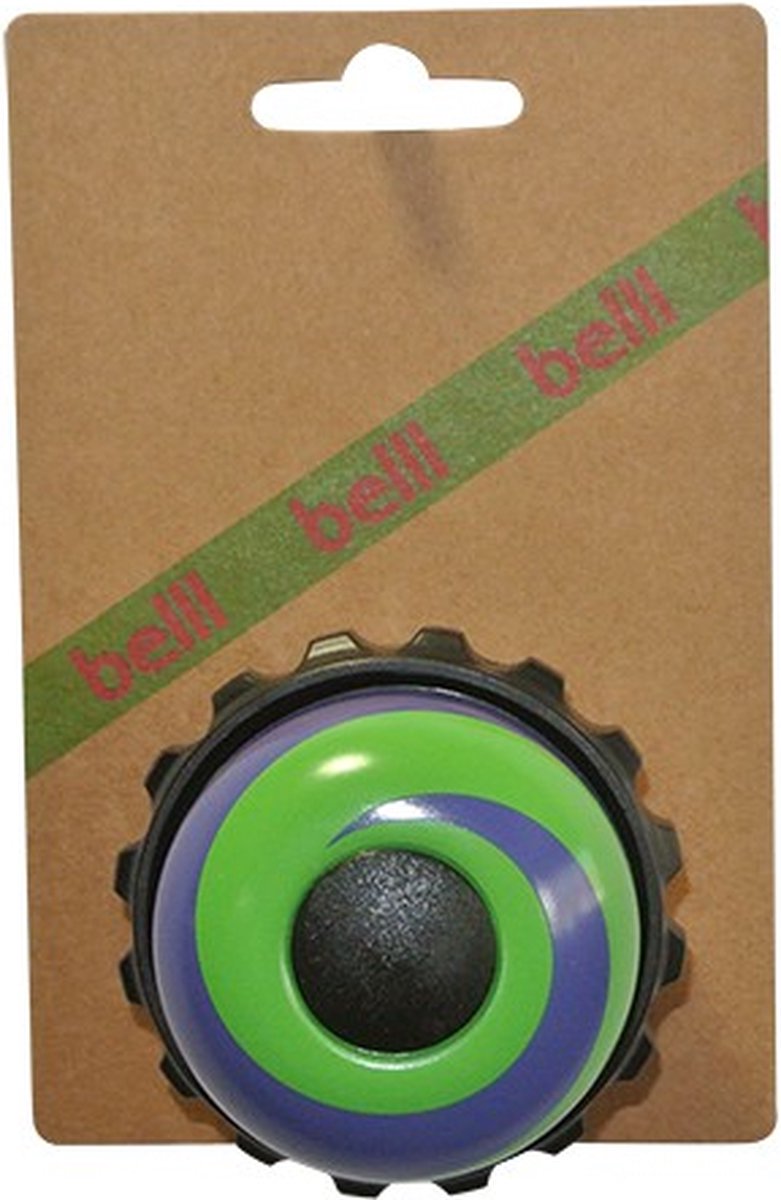 BELLL fietsbel draaibel swirl paars/groen, op kaart