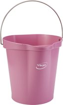 Vikan Emmer 56861 - 12 Liter - Roze - Stevige Emmer - Chemicaliën bestendig - Maximaal 100°C - Geschikt voor Voedselverwerking en Schoonmaakwerkzaamheden