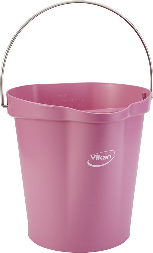 Vikan Emmer 56861 - 12 Liter - Roze - Stevige Emmer - Chemicaliën bestendig - Maximaal 100°C - Geschikt voor Voedselverwerking en Schoonmaakwerkzaamheden