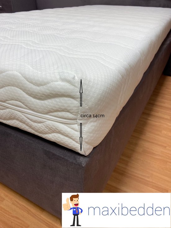 Maxibedden Dream - Matras - 120x200 - Mousse Froide HR - Hybride - 14cm - Coutil Lavable Amovible - Mousse Pur Orthopédique - Qualité Hotel XL - Anti Bactérien - Retour Gratuit