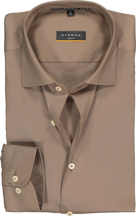 Eterna Manga Larga De Ajuste Moderno, Camisa Elástica Blanca Uni, 15 Para Hombre