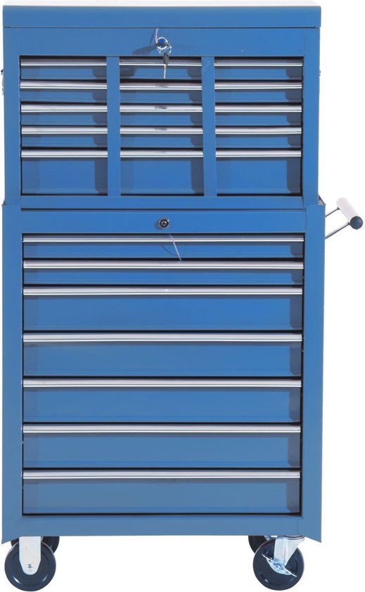 Relaxdays gereedschapswagen, 3 etages, leeg, tot 100 kg, HxBxD: 76 x 78 x 35 cm, verrijdbare gereedschapskar, zwart