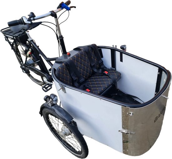 Nihola bakfiets kussenset model Capi kleur zwart, 3 cm dikke skyleer bakfiets kussens