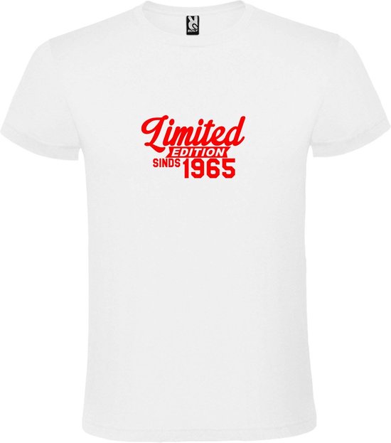 Wit T-Shirt met “ Limited edition sinds 1965 “ Afbeelding Rood Size XXXL
