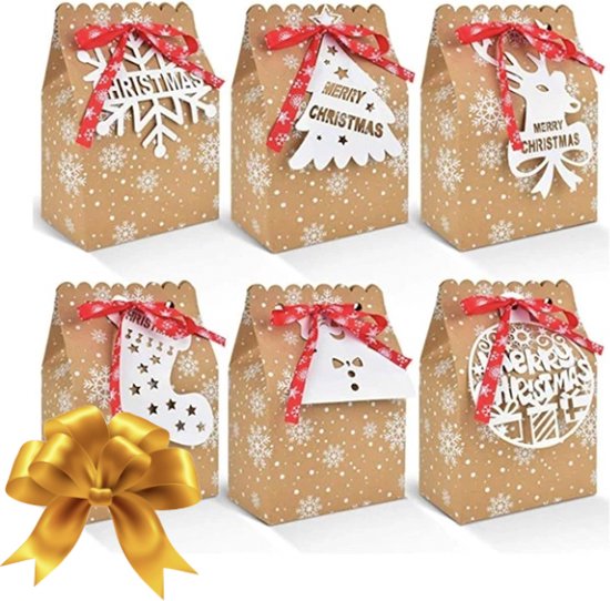 Recyclen dek Schema Kerst Verpakking - 6 stuks - Kerst Doos - Cadeau Verpakking - Zakjes -  Cadeauzakjes... | bol.com