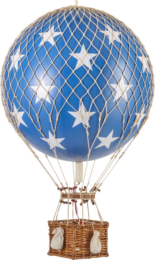 Authentic Models - Luchtballon Royal Aero - Luchtballon decoratie - Kinderkamer decoratie - Blauwe Ster - Ø 32cm