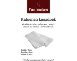 Puurmaken kaasdoeken 40x40cm 2 stuks | filteren van vloeistoffen| Kaas maken