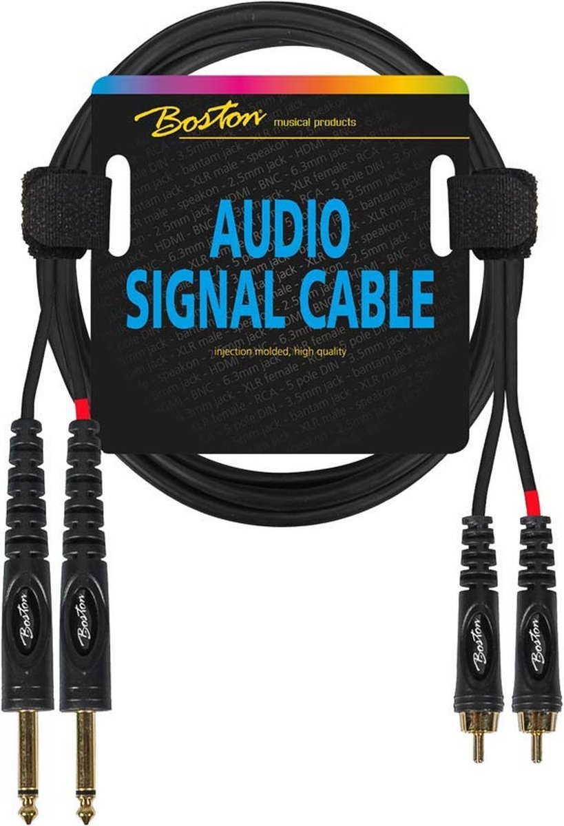 Boston audio signaalkabel - 2 x tulp naar 2 x jack mono