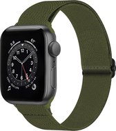 Bandje Geschikt Voor Apple Watch Bandje 38/40/41 mm Nylon Polsband Met Gesp - Horloge Bandje Geschikt Voor Apple Watch 1-8 / SE - 38/40/41 mm Bandje Stof - Donkergroen