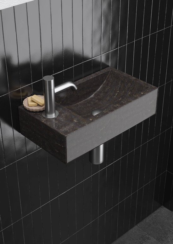 Saqu Collection Fontein - Natuursteen - Links - 40x22x10 cm - voor Toilet WC bol.com
