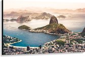 WallClassics - Canvas  - Suikerbroodberg Rio de Janeiro - 150x100 cm Foto op Canvas Schilderij (Wanddecoratie op Canvas)