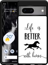 Google Pixel 7 Hardcase hoesje Life is Better with Horses - Designed by Cazy