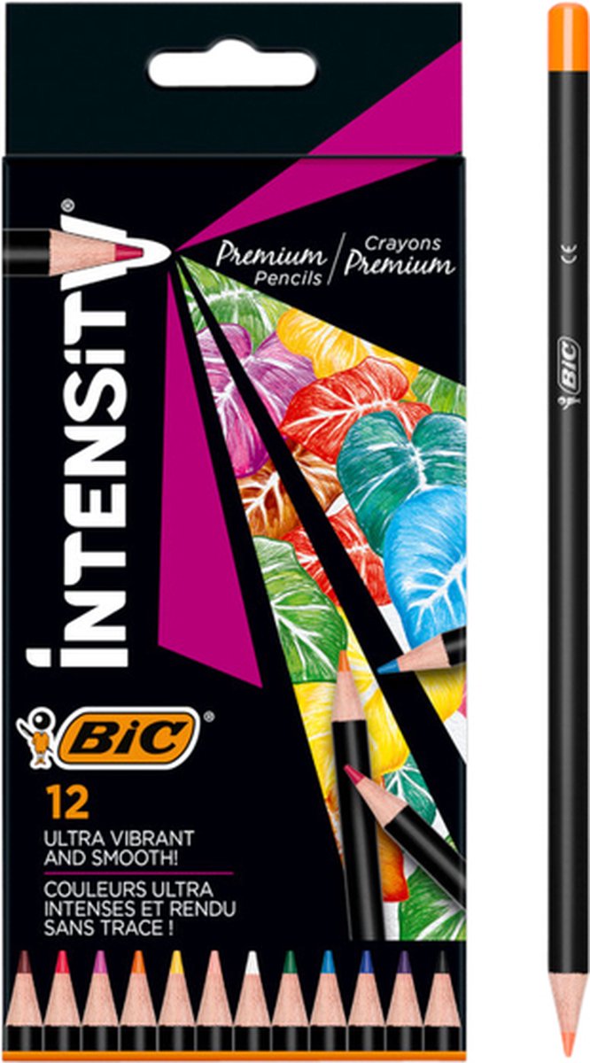 Kleurpotloden Bic Intensity Premium etui à 12 kleuren | 12 stuks