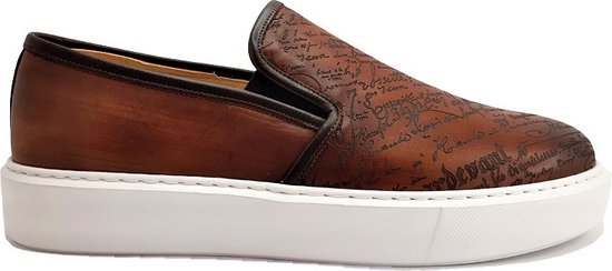 Ferro Shoes Heren Sneakers - Camel - Echt leder - Patina - Maat 45
